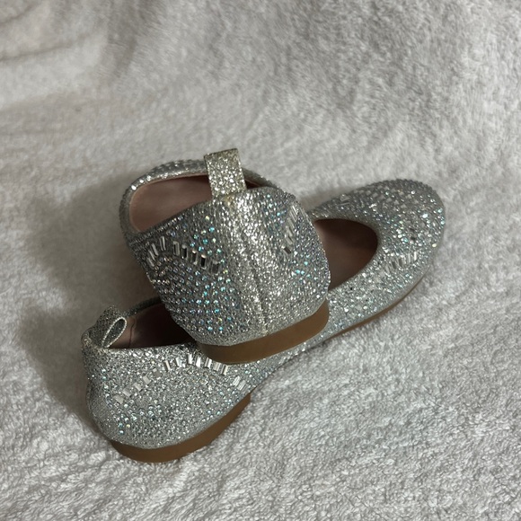 Kids Silver Glitter Ballet Flats - Picture 9 of 9